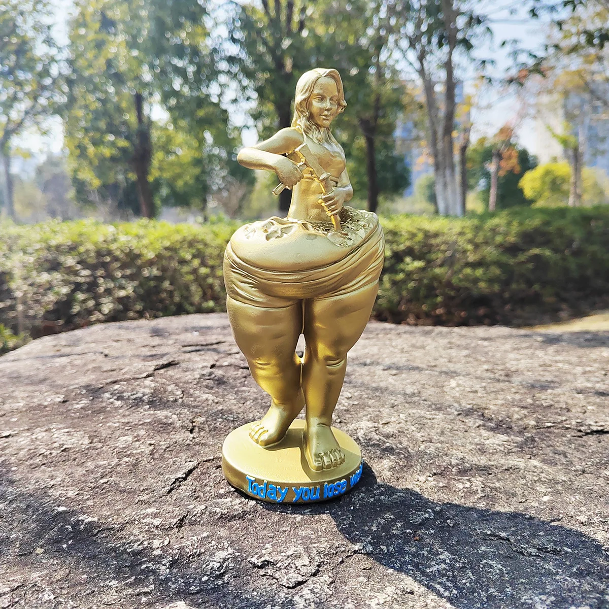 Slimming Goddess Sculpture weight loss Self-motivation Yoga Gym Ornaments Resin Crafts Home Decor Crafts Fat Woman Gift