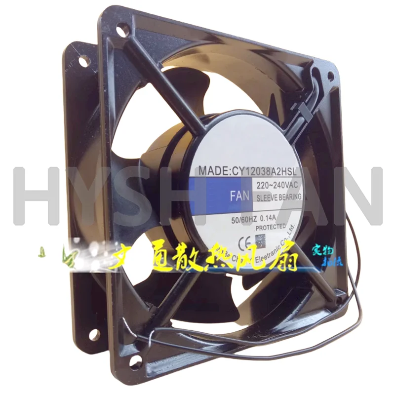 Ventilador De Refrigeração CY12038A2HSL, CY12038A2HBL, 220V, 0.14A, Ventilador Axial Novo