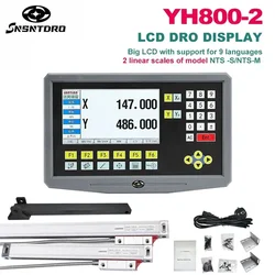 Display di lettura digitale LCD DRO YH800-2 Sensore di spostamento AC90-260V a 2 assi 50-1000mm Righello per encoder scala lineare