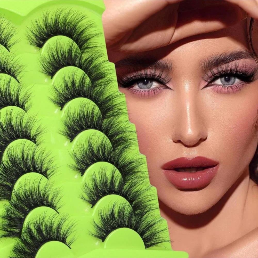 7 pares de pestañas postizas estilo hada, naturalmente gruesas, adecuadas para ojos de gato y maquillaje puntiagudo, perfectas para realzar su apariencia