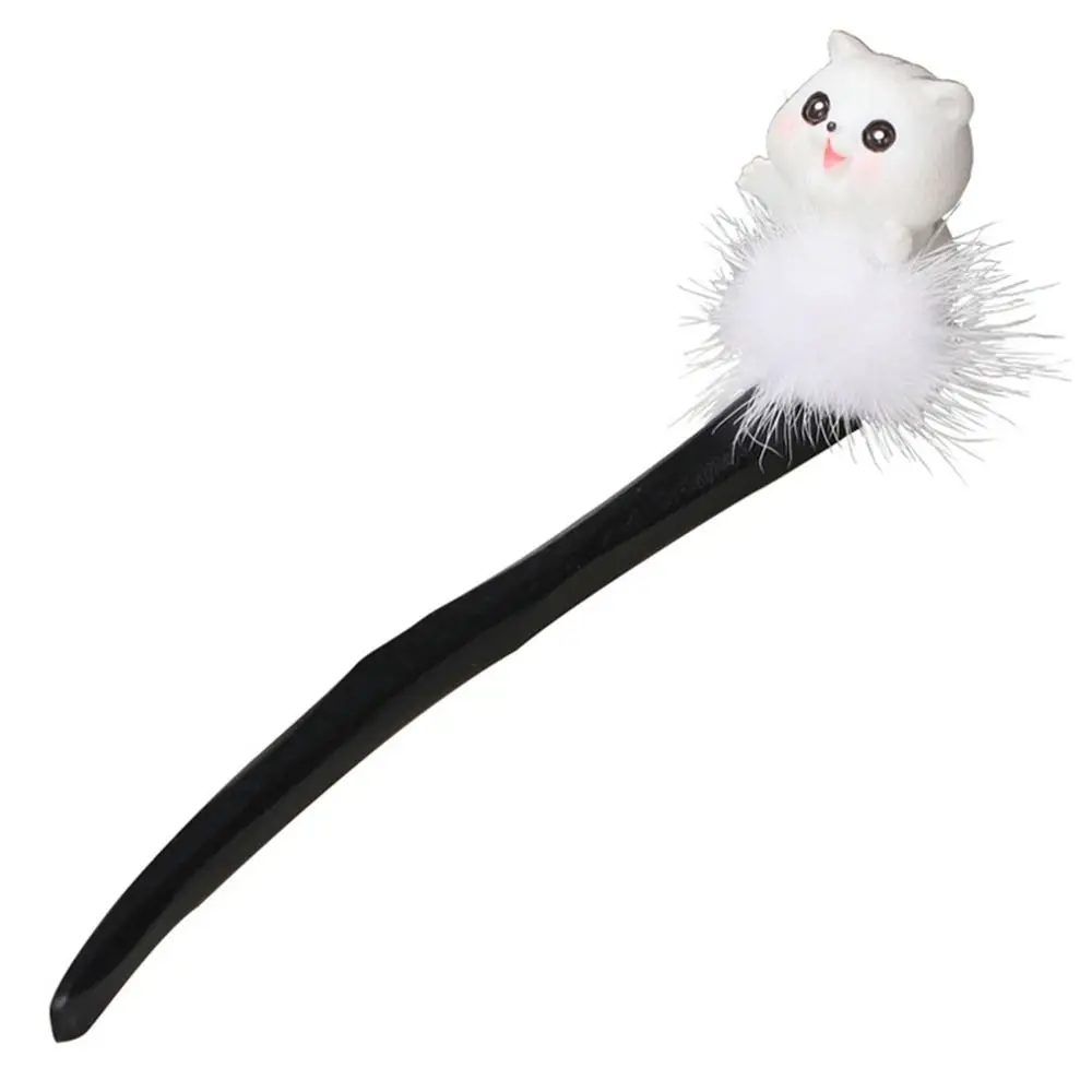 Ferramenta de Design Estilo Chinês Hairpin, Hairball, Madeira Cartoon Hanfu Hair Sticks, Estilo Antigo Headwear, Hairpin De Madeira