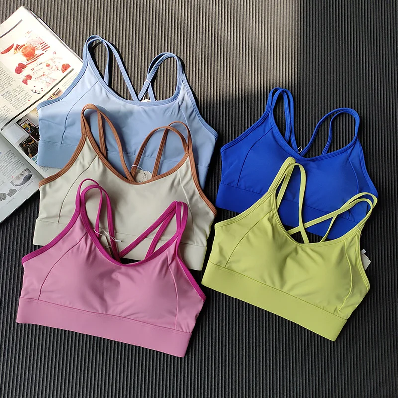 Muti-Color Running Workout Vest Women Out Wear Sexy Backless Camisole Woman Contrast Color Pilates Yoga Quick-Dry Underwear Top