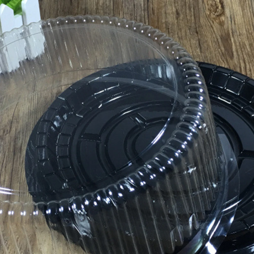

20pcs Cake Boxes Plastic 8 Inch Round Transparent Single Disposable Lock Design Dustproof For Puff Moon Cakes Biscuits Sushi
