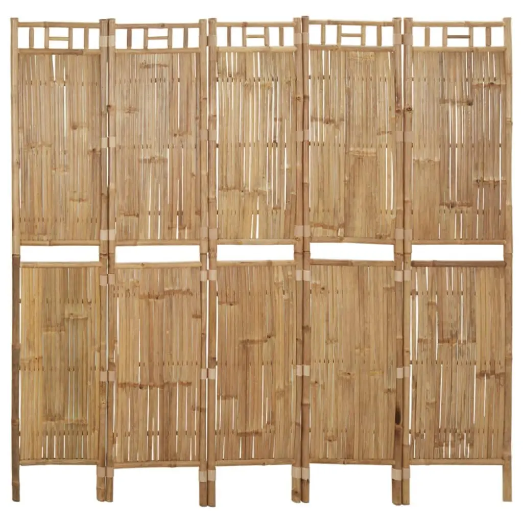 5-Panel Bamboo Room Divider, 70.9