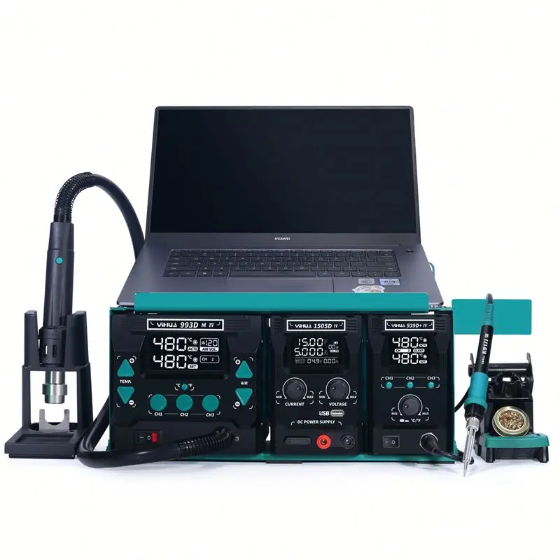 813 Portable 3 Machines Combination Repair Set Phone Laptop Repair DC Power Supply Hot Air Soldering Station