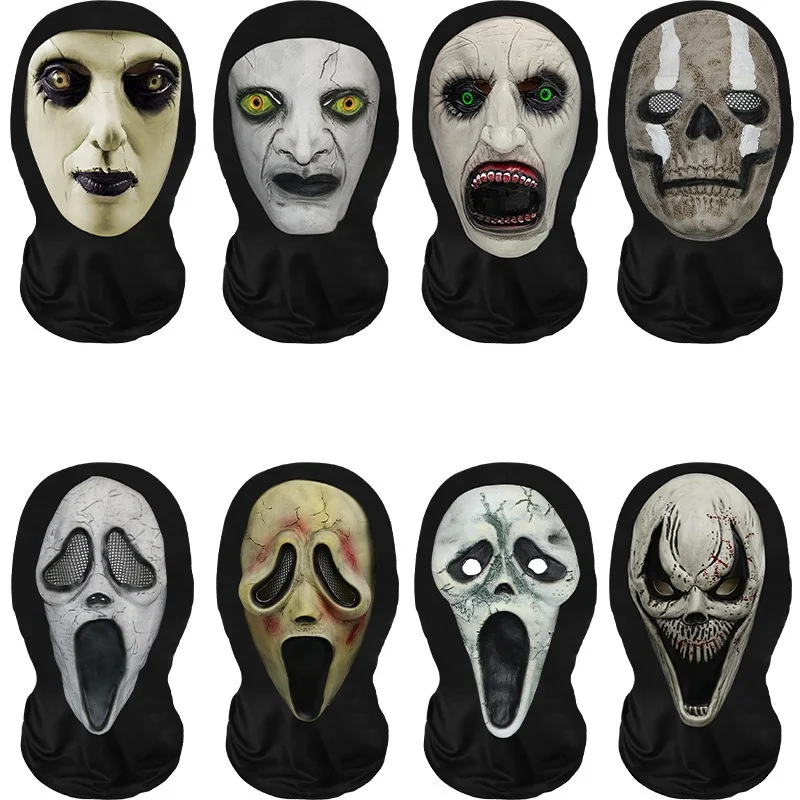 

Halloween Horror Masks Skull Ghost Funny Masquerade Scream Digital Print Thriller Grimace Mask Cosplay Props Party Mask