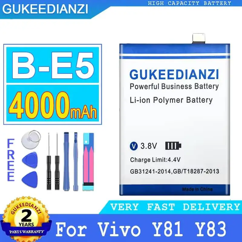 

B-E5 For Vivo Y81 Y83 1802 1808 Y81S Y83A Y1732T V1732A Y83A Mobile Phone Battery 4000mAh Long Lasting