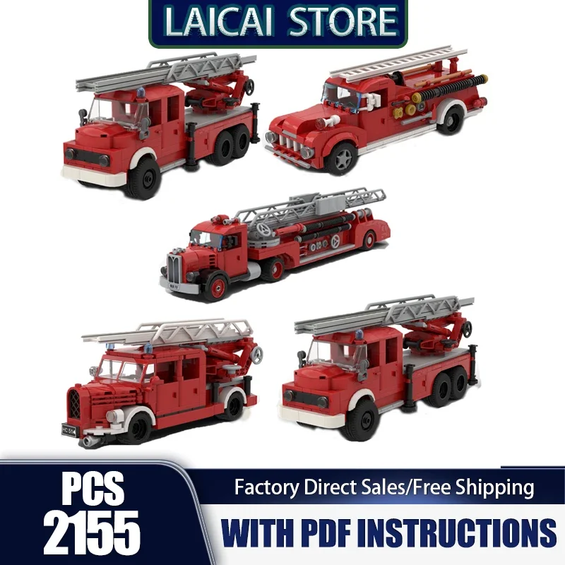 Fire Fighting Model Moc Bricks Building Urban Fire Engineering Vehicle Model Technology Gift Christmas Assembly Toy DIY Set