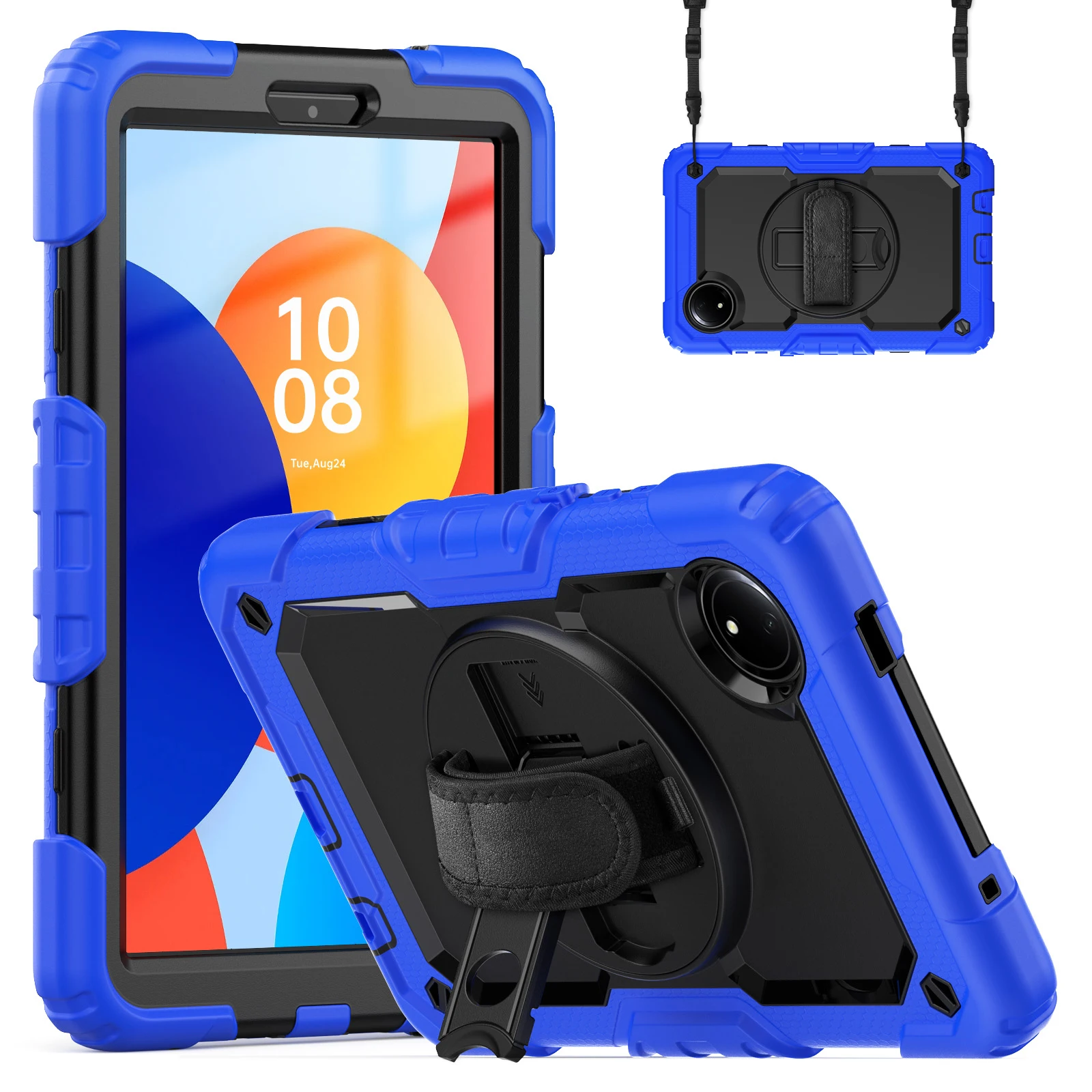 

С защитным чехлом для Xiaomi Redmi Pad SE 2024 8,7 дюйма, 3-слойная вращающаяся подставка, сверхпрочный чехол для Redmi Pad SE 4G