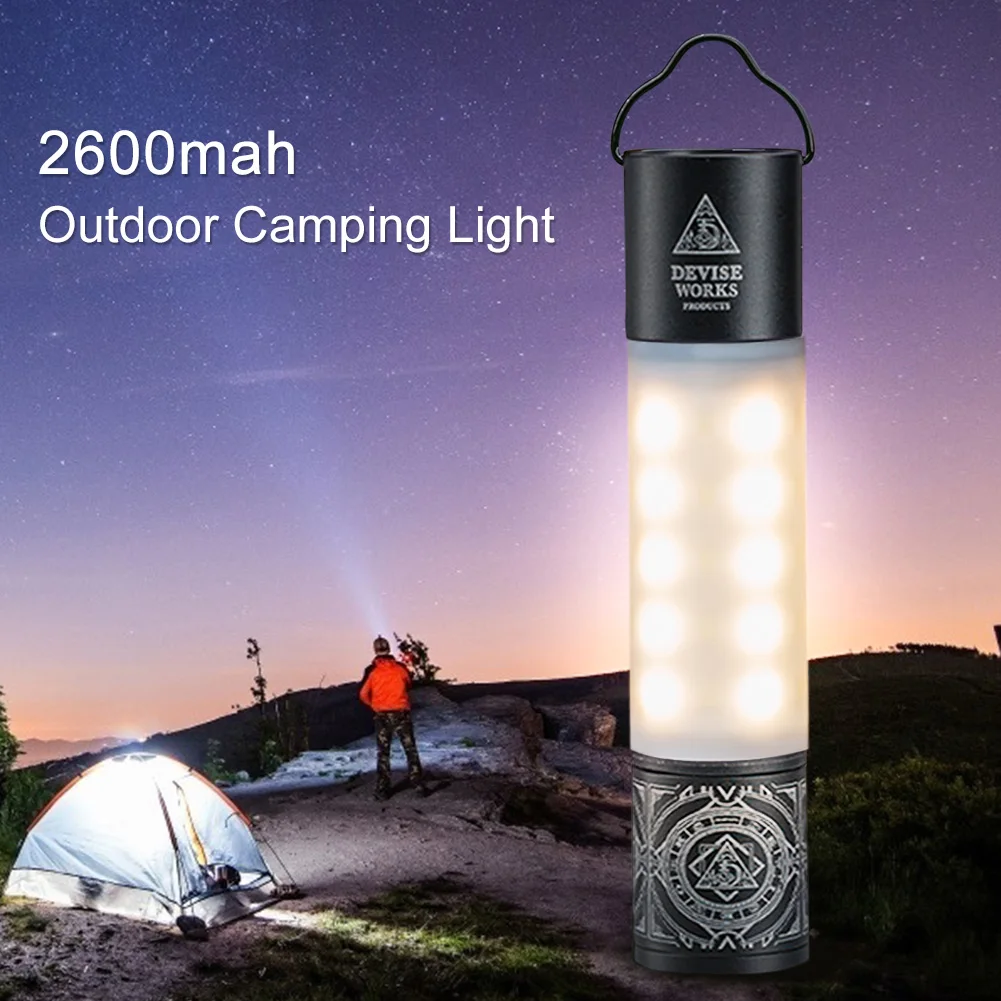 ไฟฉุกเฉินแบบชาร์จไฟได้ Camping เต็นท์ IPX4 กันน้ําแบบพกพาโคมไฟไฟฉายสําหรับ Camping Hiking Backpacking