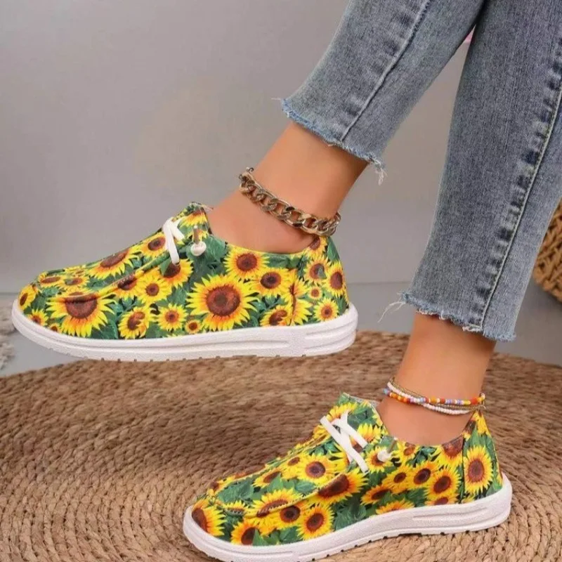 

Women Vulcanize Shoes 2024 Summer New Fashion Casual Flat Sneakers Ladies Round Toed Canvas Shoes Women Zapatos De Mujer