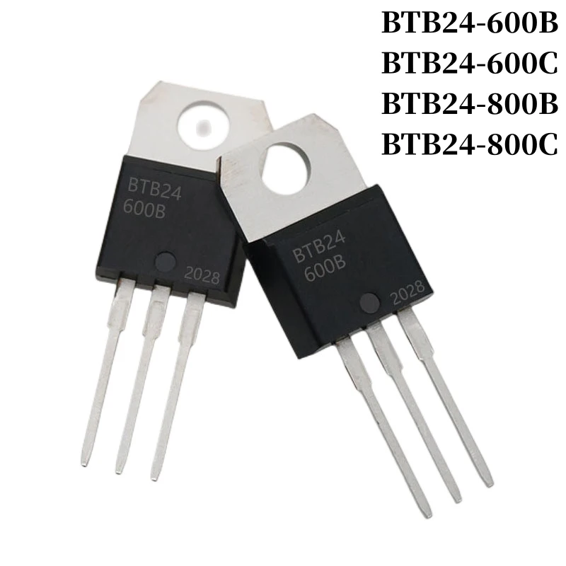 

5~500Pcs BTB24-600B BTB24-600C BTB24-800B BTB24-800C DIP Triac TO-220 24A 600V/800V Thyristor Large Chip