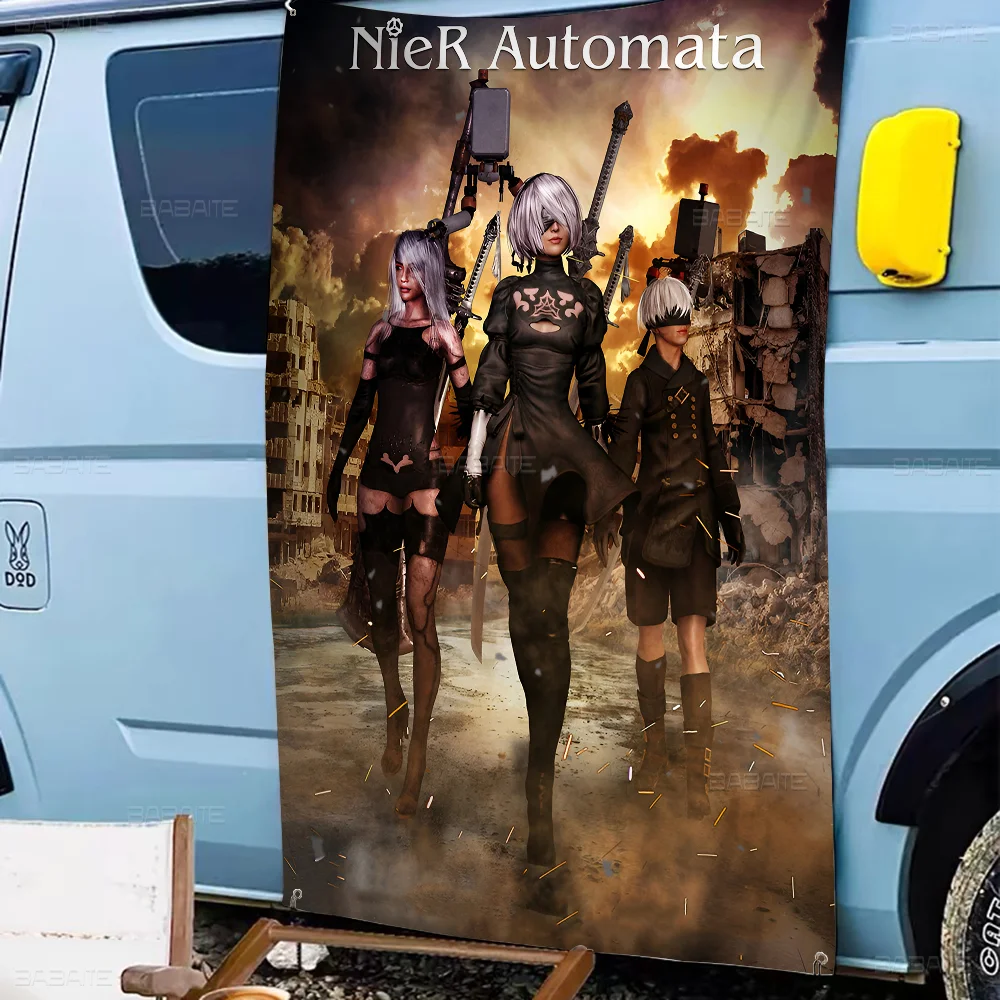 NieR Automata Anime Printed Large Flag Art Science Fiction Room Home Decor Decor Banner