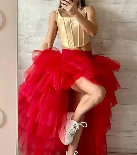 Kobiety Tiulowa halka Warstwowa spódnica Tutu z wysokim stanem i elastyczną talią Puffy Long Soft Net Gown Underskirt Prom Maxi Skirt Free Size