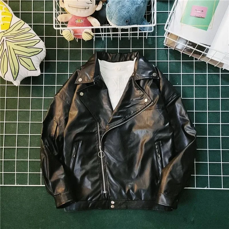 

Autumn Winter PU Leather Bomber Jacket for Men Slim Fit Streetwear Utility Jacket with Versatile Design​