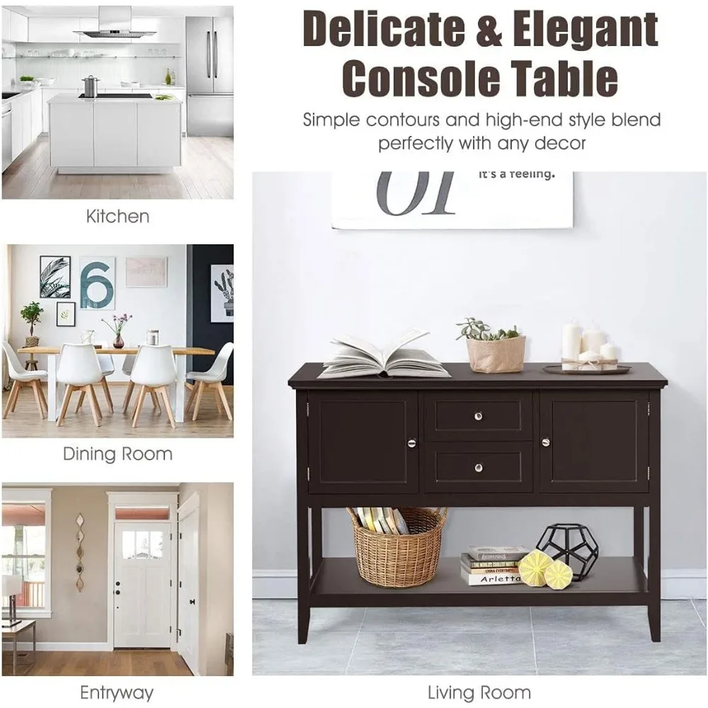 Credenza Buffet Goplus con cassetto, caffè