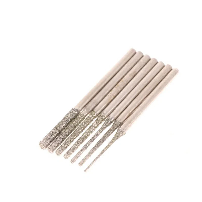 비드 연마용 2.35MM 샤프트가 있는 고정밀 0.8-2.5mm 다이아몬드 박힌 드릴 비트(10개)