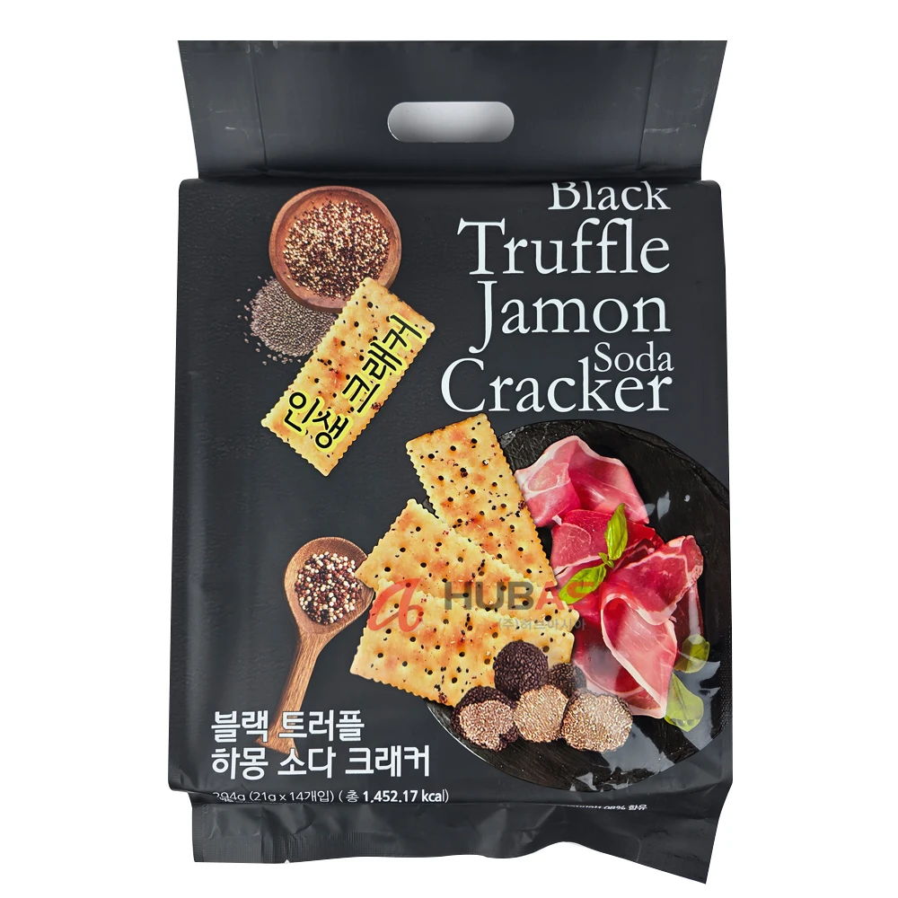 Crackers de refrescos Hammon de trufa negra, 294g, delicioso aperitivo, plato auxiliar multiusos