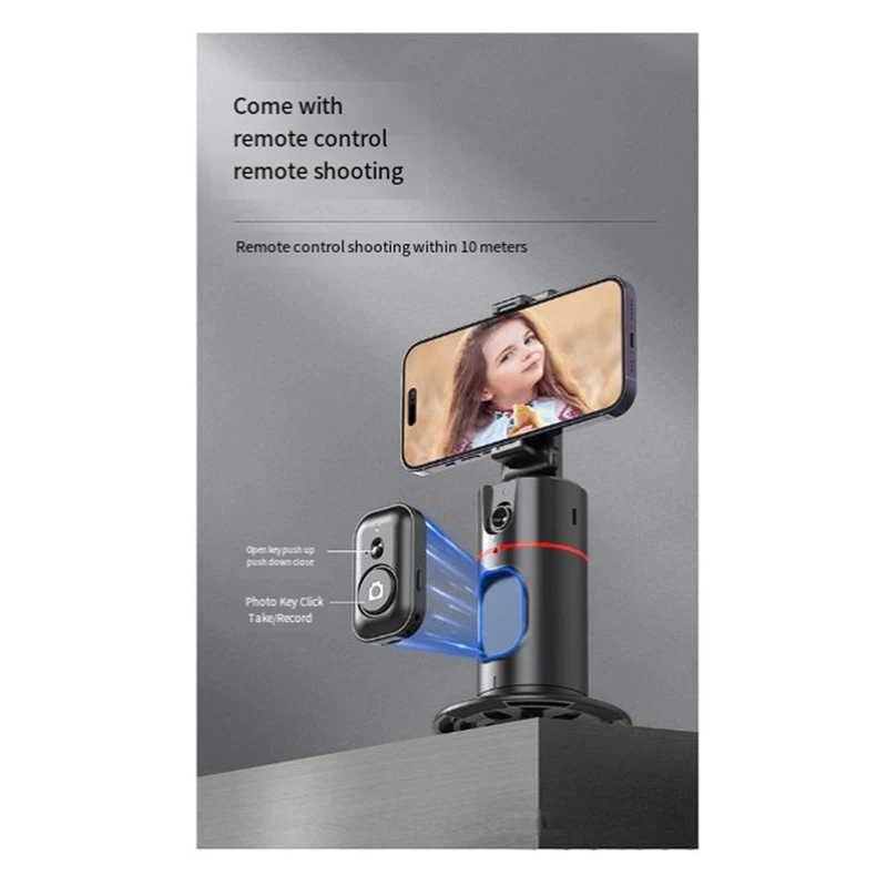 P02 360 °   Gimbal Estabilizador Desktop AI Gimbal de rastreamento automático com controle remoto para estabilizador de smartphone