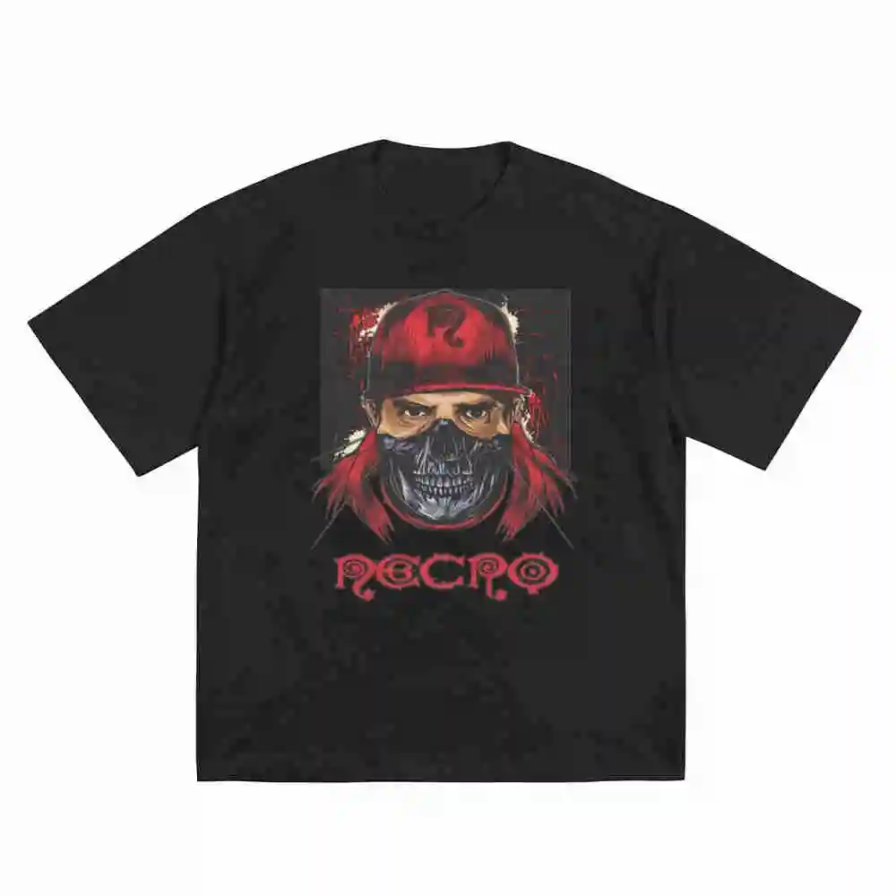Necro Style Skull Puncture Wound Percro Short Sleeve Tee 100% Cotton T-Shirt