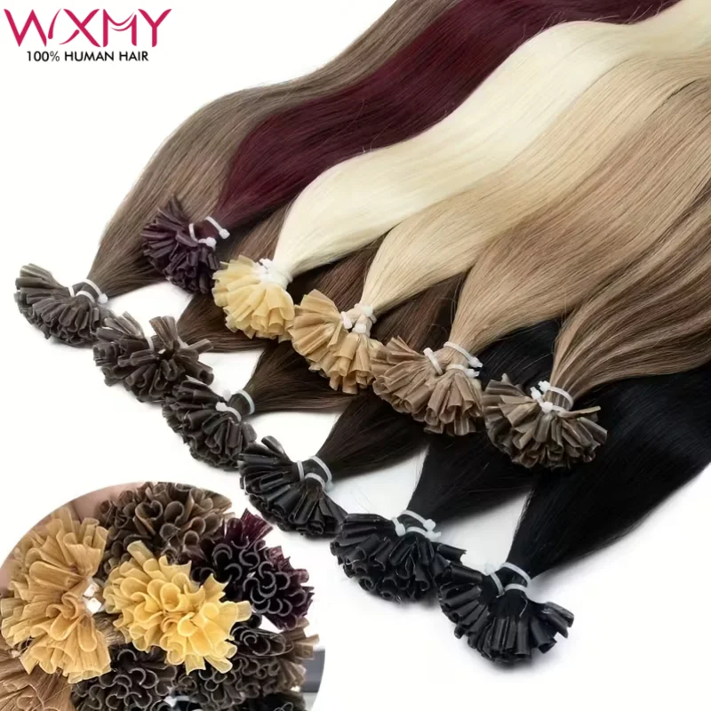 

U Tip Hair Keratin Extensions Human HairBlonde Straight Fusion Human Hair Extensions 0.8g/1g/Strand 100% Real Remy Hair