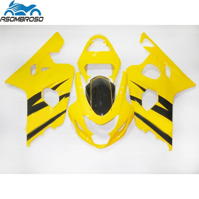 

Высококачественный комплект обтекателей для SUZUKI K4 K5 GSXR 600 750 2004 2005, пластиковые гоночные обтекатели gsxr600 LX59, желтый
