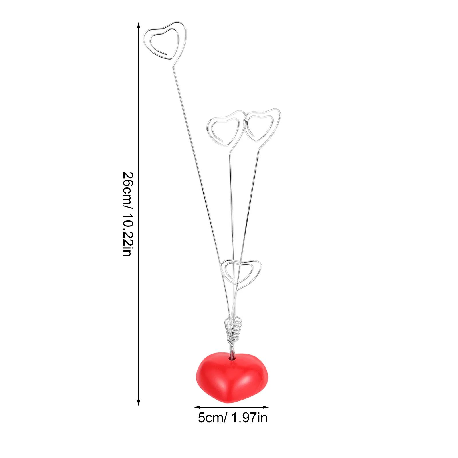 Hartvorm Fotohouder Opmerking Memo Clip Zilver Rode Kleur Hars Basis Desktop Decoratieve Herinneringen Frame Stand Gift