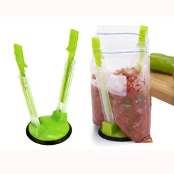 1PC Adjustable Non Slip Ziplock Storage Bag Holder Bag Clip Hands-Free Plastic Hand Baggy Rack Sandwichs Bag Rack Kitchen Gadget