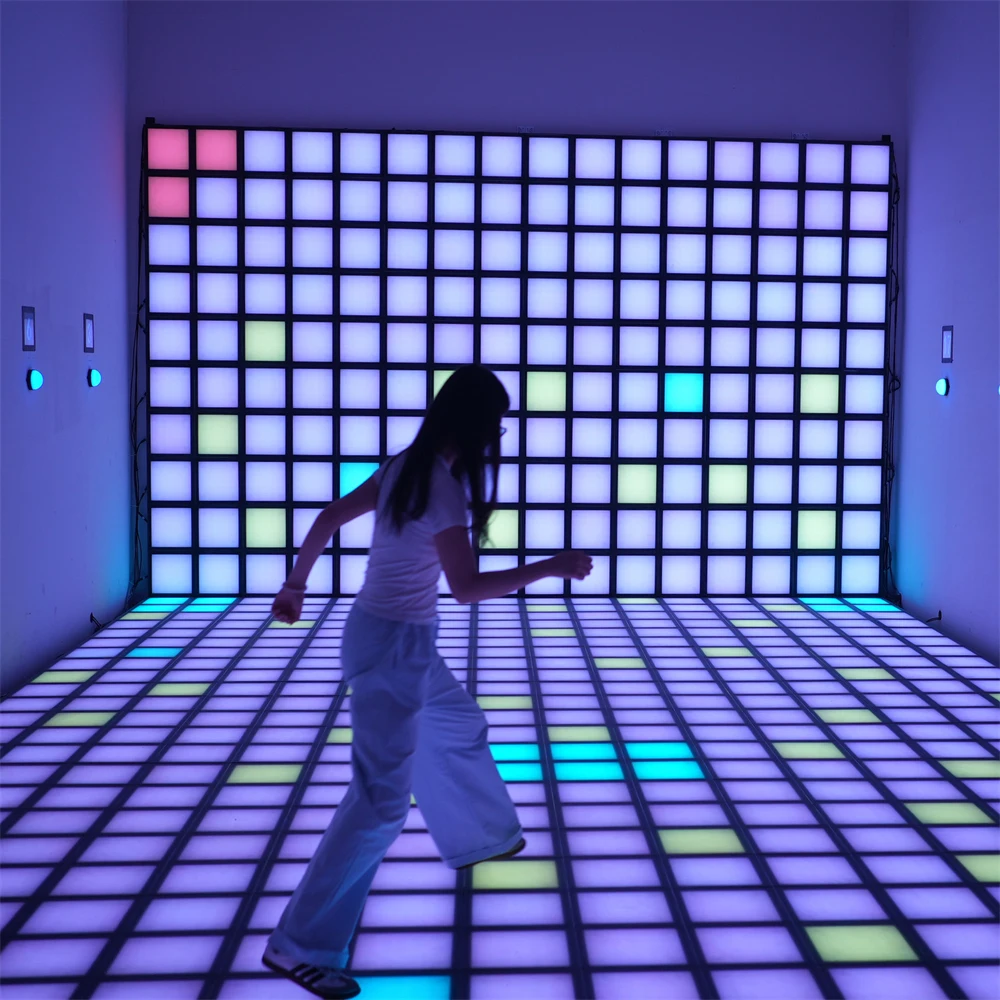 Pixfi Games Interactive Grid Game for Teenager Active Floor LED Ground Game, Interactive Play for Youth