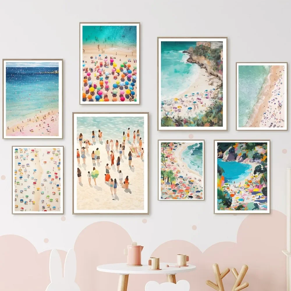 Beach Aerial View Summer Art Poster Canvas Painting Modern Home Living Room Bedroom Bar Caf É Art Decoration Wall Art Gift