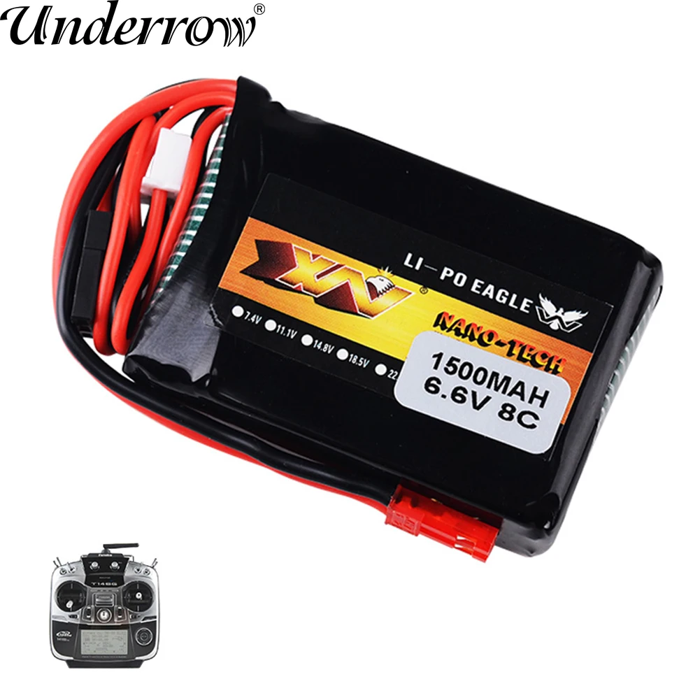 1/2pcs 2S 6.6v 1500MAH 8C Lipo Battery For FUTABA 18SZ/14SG/10J/T8J/T6J/7PX/4PX/4PV/4PLS/4PK/3 PV Transmitter