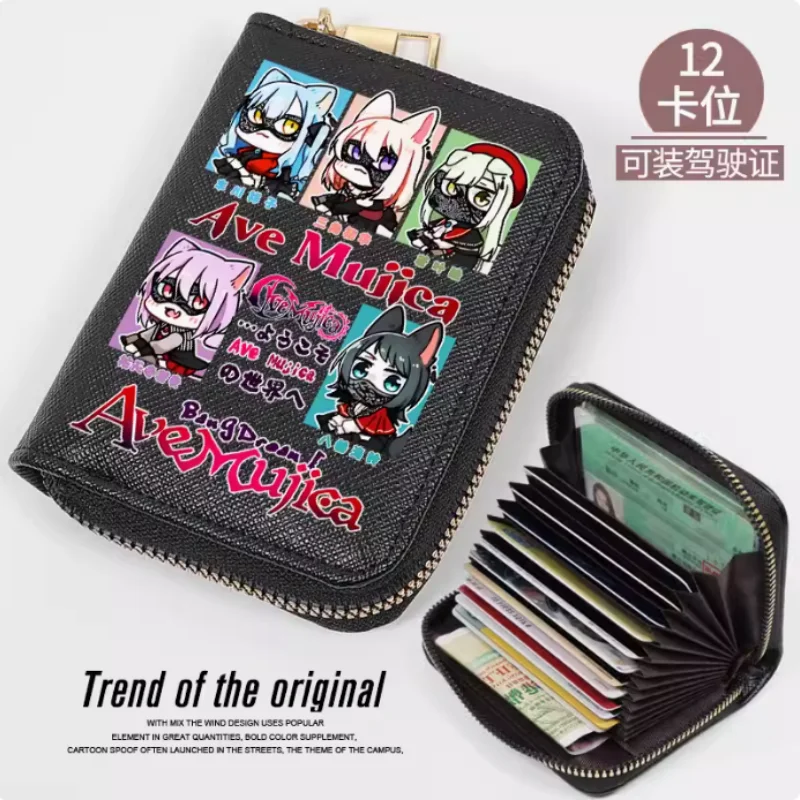 Anime BanG Dream! Ave Mujica  Zipper Wallet Women Fold Bag Multi Card Coin Pocket Holder Fashion Wallet Gift