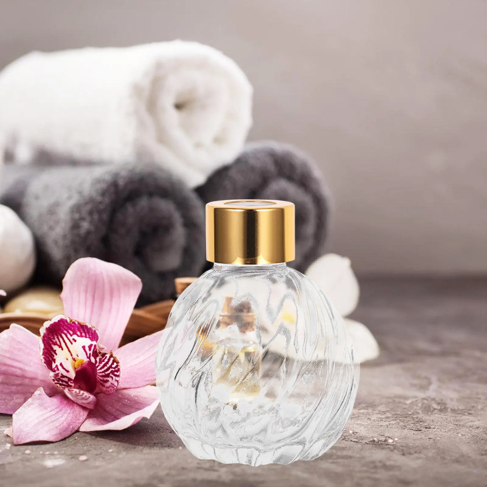Glass Reed Diffuser Bottles 2 Pack 100ml Clear Vintage Decorative Fragrance Containers for Home Decor