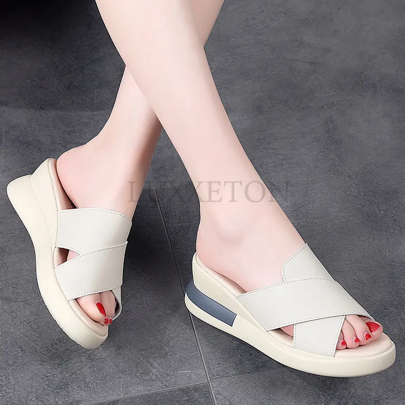 Women Wedge Platform Sandals Peep Toe Sandals Summer Open Toe Casual Thick Sole Sandals Footwear Zapatos Mujer