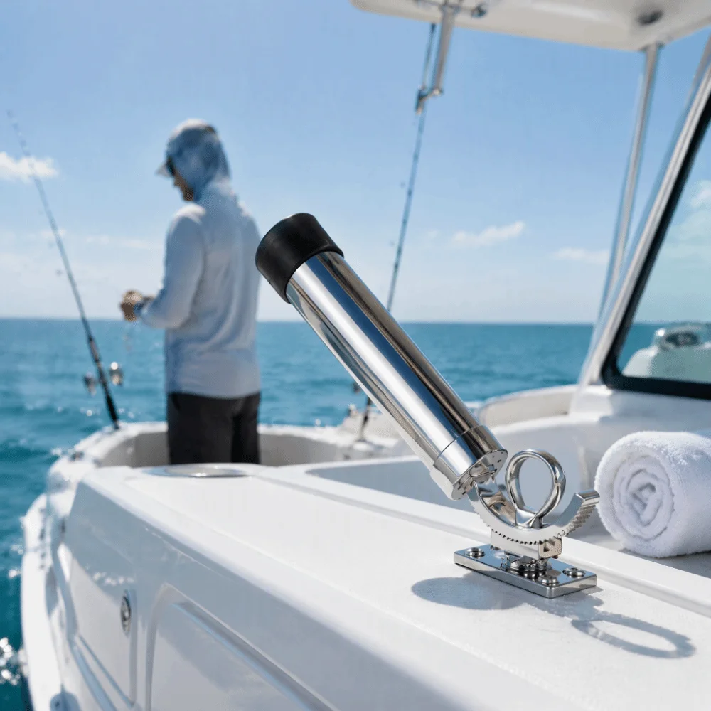 316 Stainless Steel Fishing Rod Holder Rotatable Heavy Duty Rod Bracket Marine Grade 360 Degree Rotating Boat Rod Mount