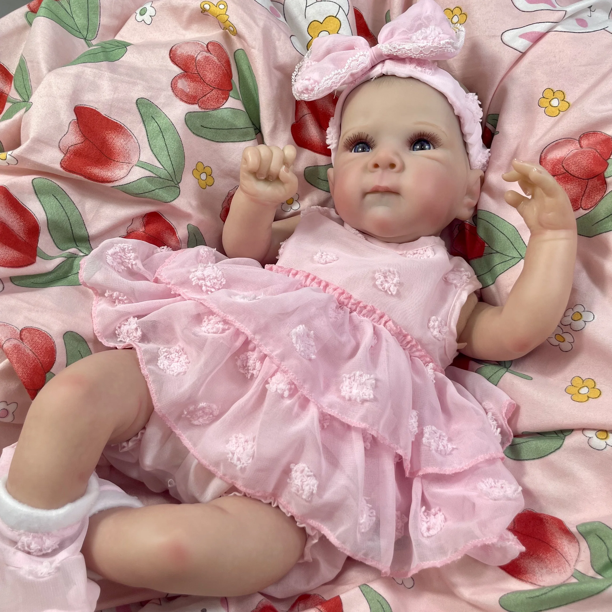 19-calowa realistyczna lalka Reborn Baby Doll Bettie Girl z niebieskimi lub brązowymi oczami Noworodek 3D Skóra Widoczne żyły Ręcznie robione zabawki Prezent świąteczny