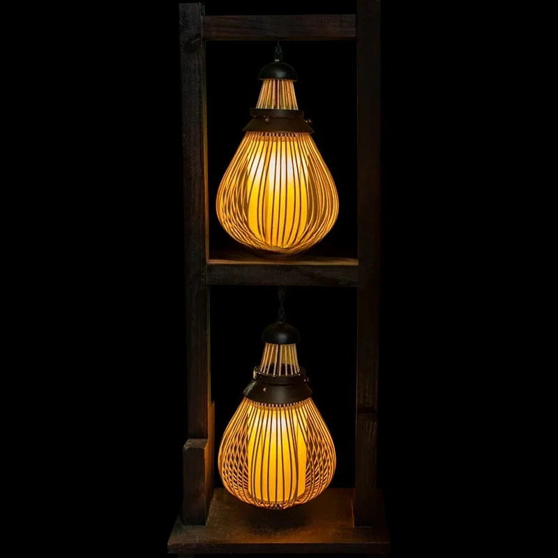 

Thailand Craft Lamp Southeast Asia Solid Wood Rattan Floor Wooden Garden Lamp Hotel Club Creative Decorative Lamp