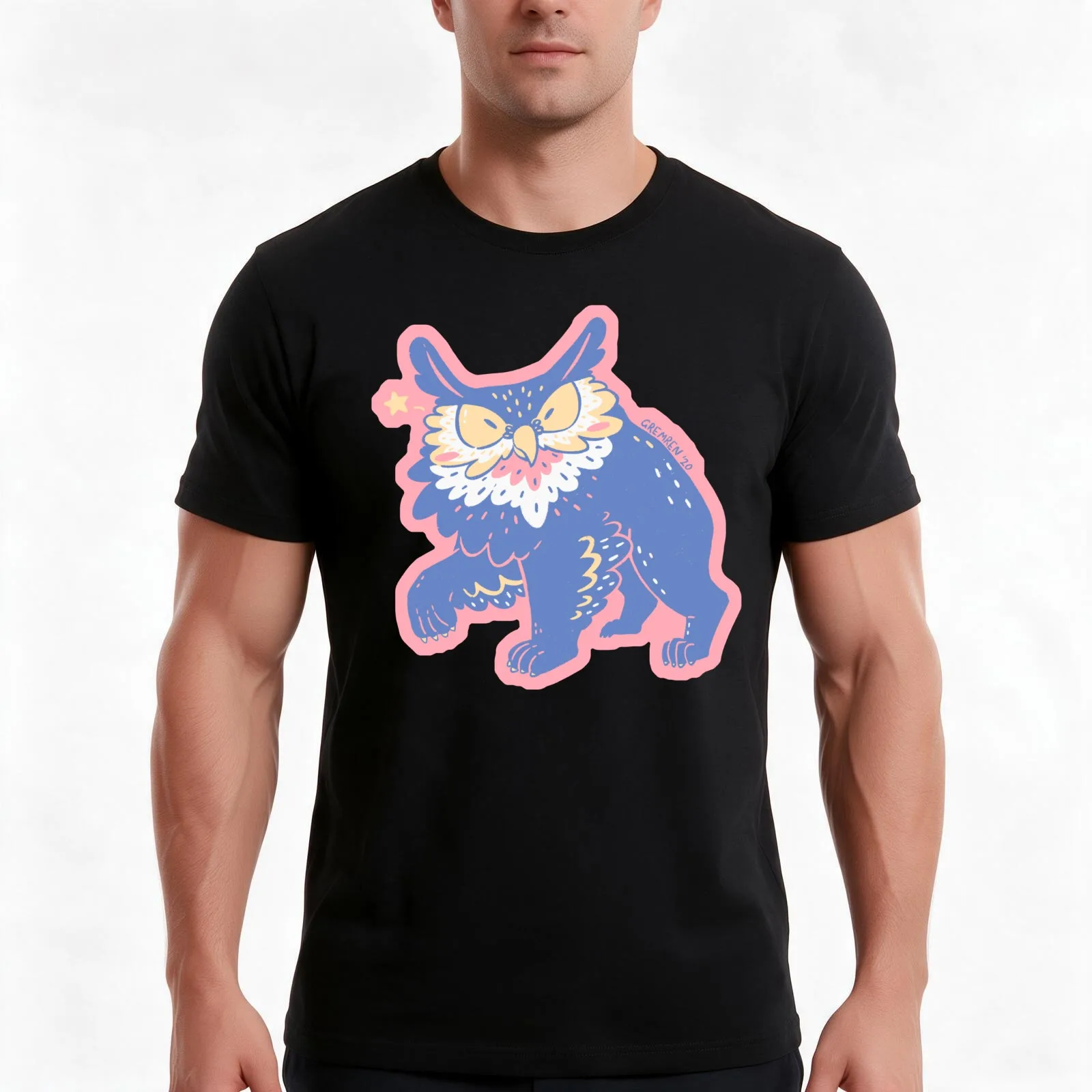 Cutie Patootie Owlbear T-Shirt Summer Casual Cotton Tee Oversized Streetwear Tops Vintage Graphic Print Unisex Men Women