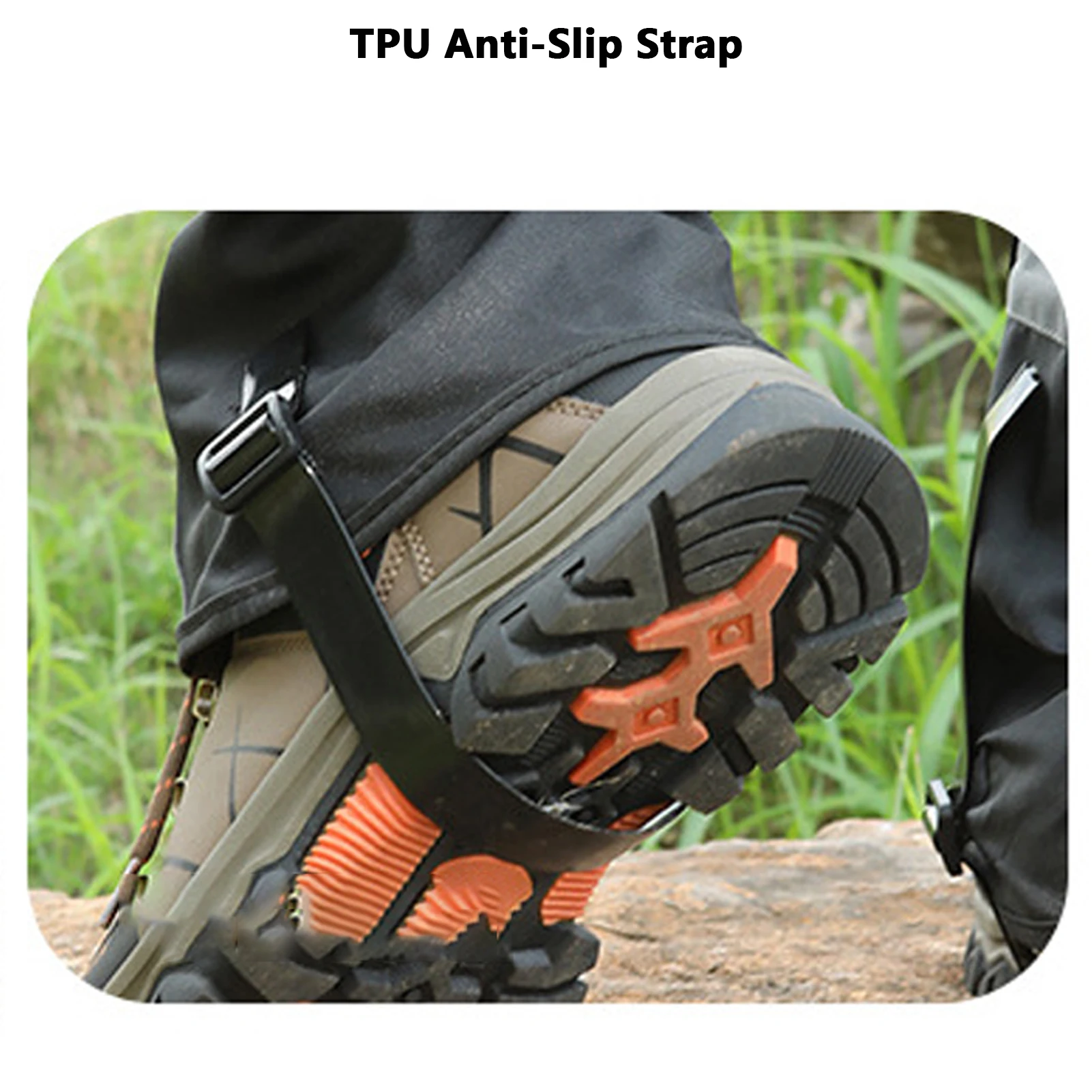 Men's Outdoor Boot Gaiters Rainproof Breathable Anti Snow Anti Sand Leg Gaiters with TPU Strap for Hiking Skiing Boot Gaiters