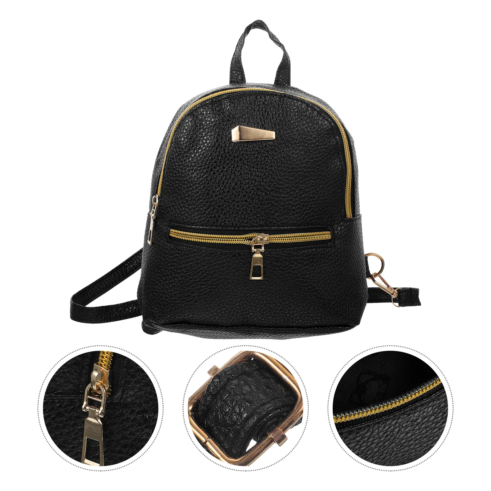 

Mini Women Backpack Fashion PU Tote Bag Travel School Bags Adjustable Straps Hold Phone Bottle Purse Laptop