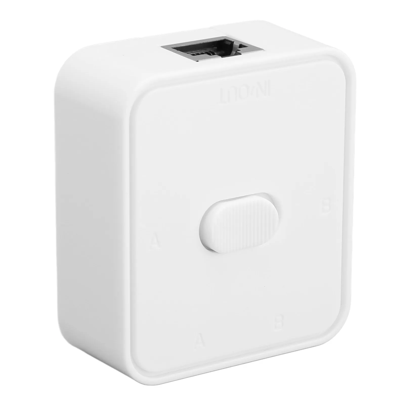 RJ45 Network Splitter Adapter ABS 2 Port Small White RJ45 2 In 1 Out 1 In 2 Out Gigabit Network Switch 1000Mbps for Home