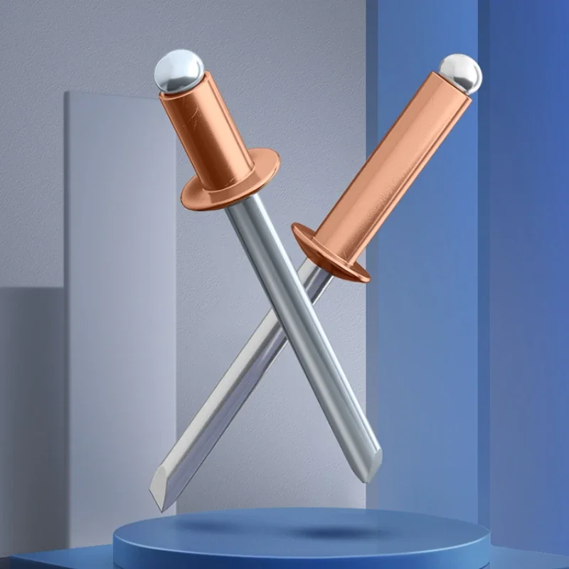 M2.4 M3.2 M4 M4.8 Red Copper Core Pulling Rivets High Strength Open Type Round Head Copper Pull Nails GB12618.520 Series