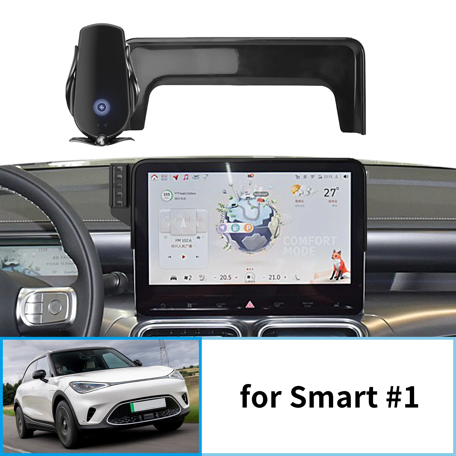 

Car Mobile Phone Holder for Smart #1 Brabus Smart 1 GPS Bracket Navigation Stand Auto Accessories