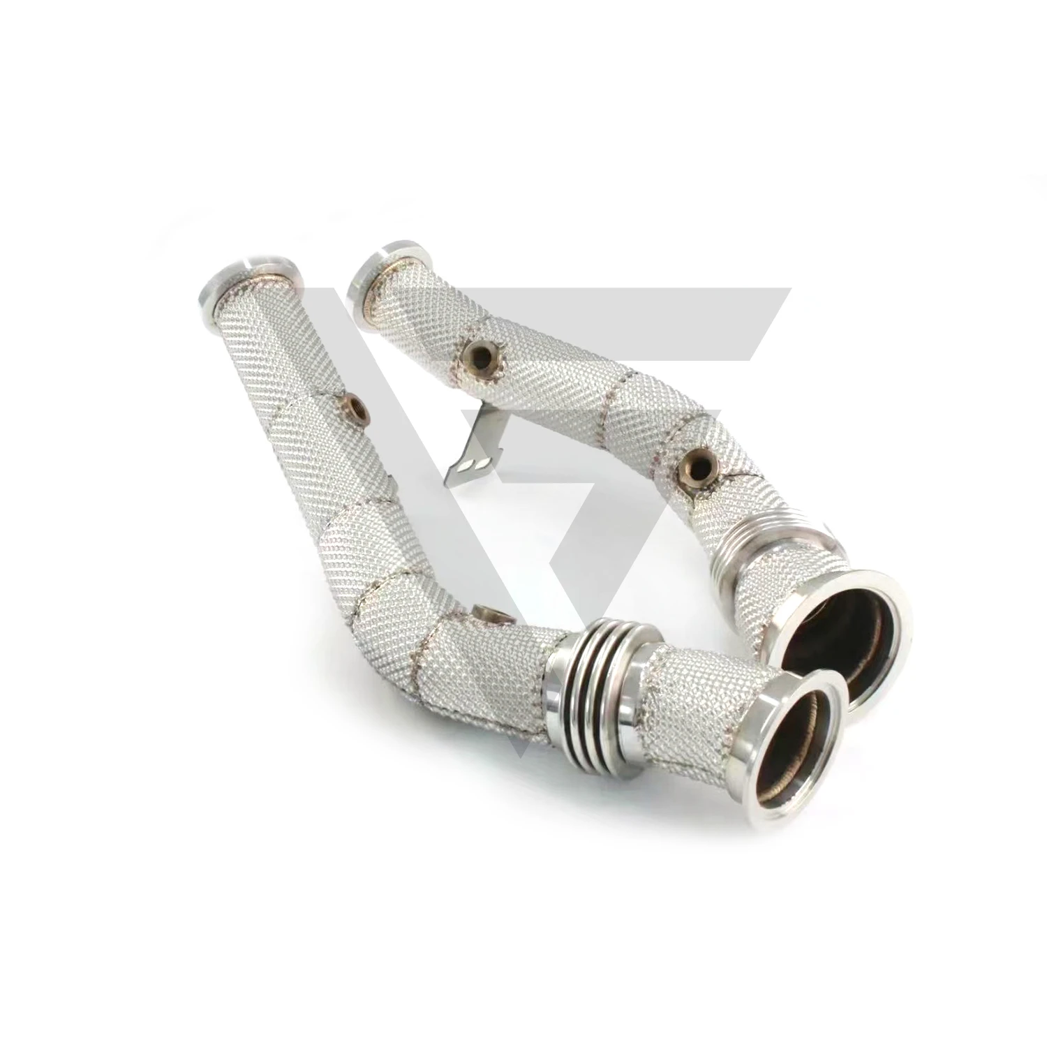 ECCF Sports Downpipe With Heat Shield For Mercedes C43 E43 W205 Aggressive Exhaust Sound High Flow Performance Upgrade