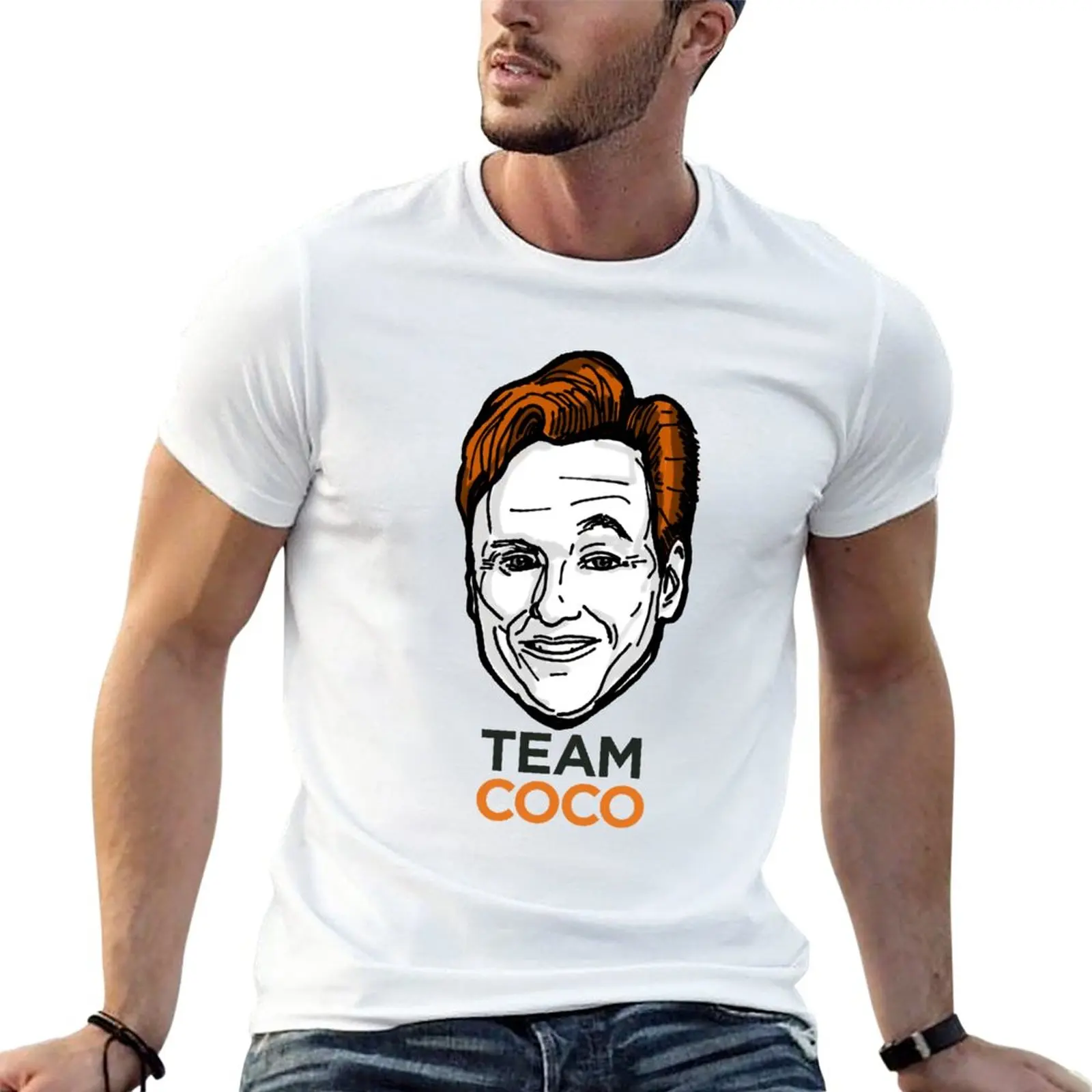 New Conan O'Brien Team Coco Smiles & Eyebrows T-Shirt heavyweight t shirts vintage t shirt mens vintage t shirts