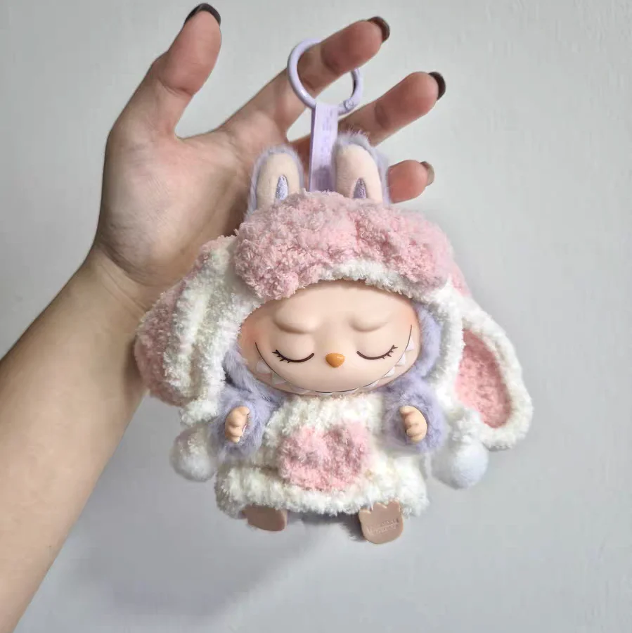 For 17cm Labubu Dolls Accessories DIY Doll Clothes Heartbeat Long Eared Furry Rabbit Costume Cartoon Dress Up  Labubu Outfit