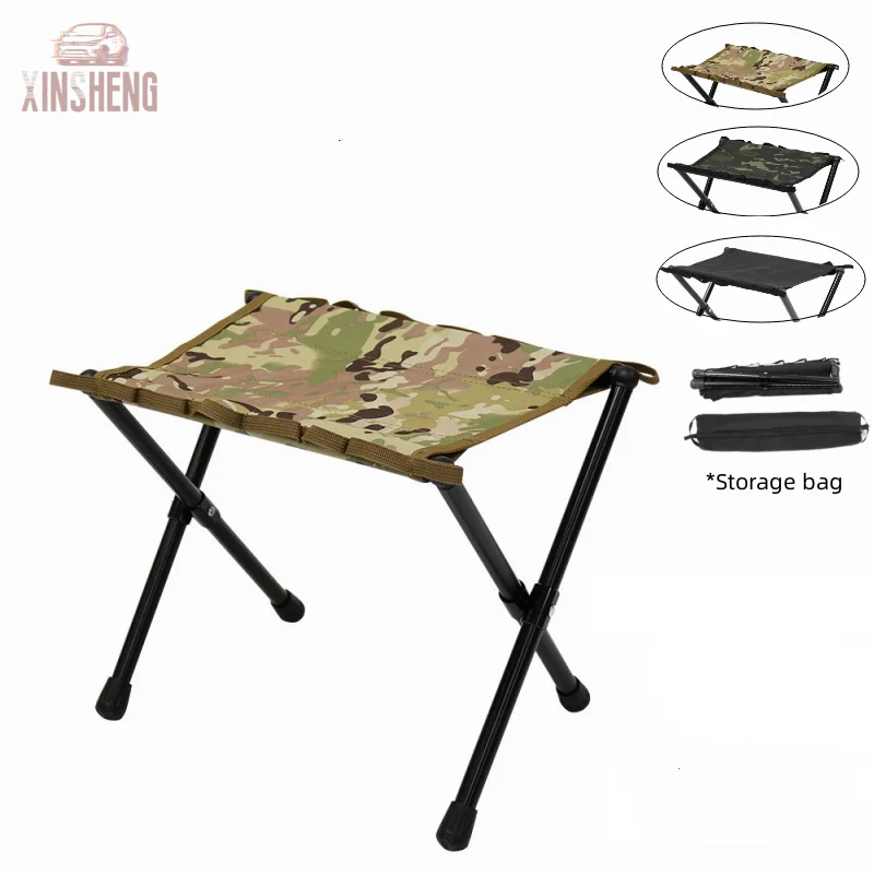 

New Outdoor Aluminum Alloy Chair Folding Fishing Chairs Sketch Tactical Portable Saddle Chair BBQ Picnic Camping Stool