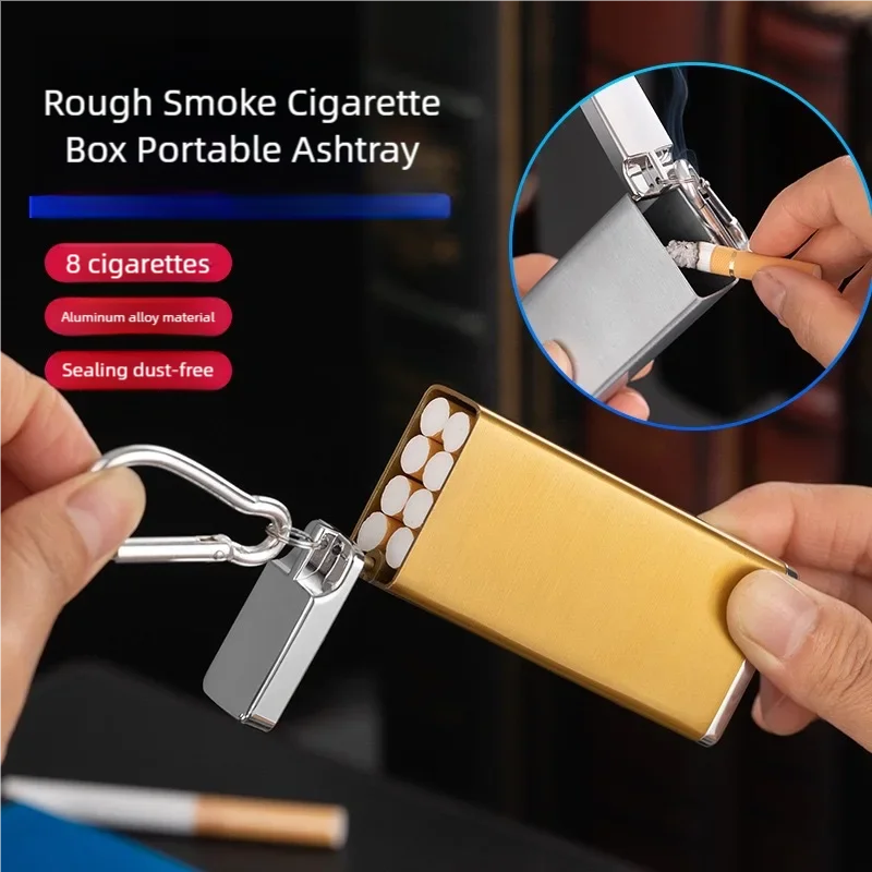 New internet celebrity creative portable metal buckle portable car with large capacity outdoor ashtray