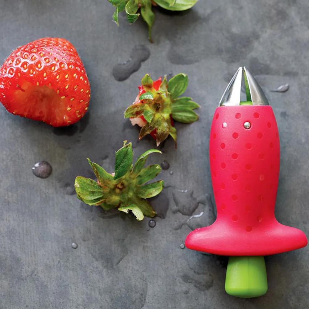 Strawberry Huller Pineapple Cutters Novel Tomato Stalks Remover Fruit Knife Useful Strawberry Leaf Cleaner Kitchen Accessories view 4