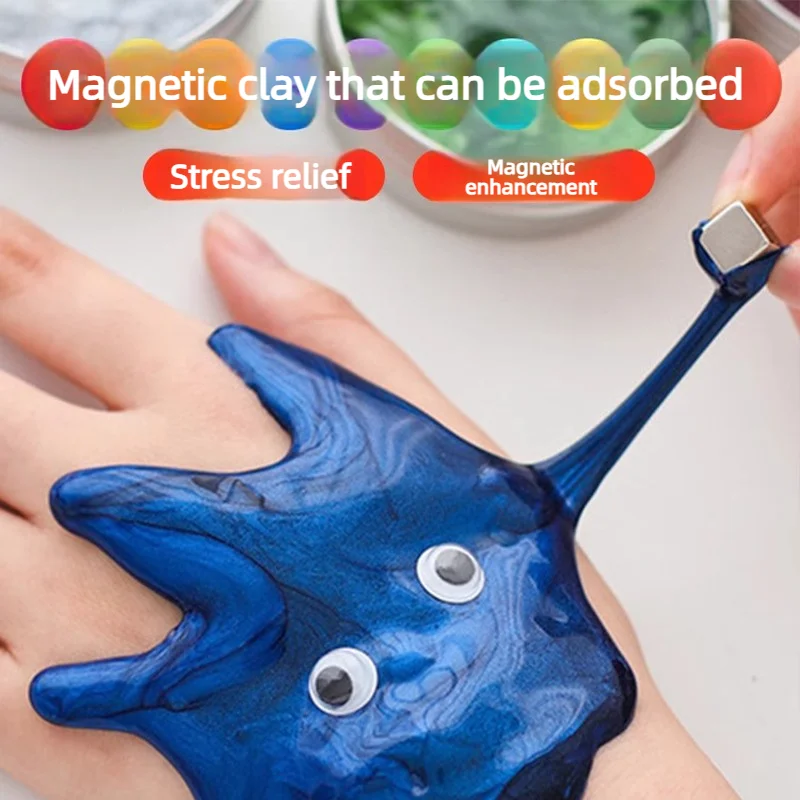 2-Piece Magnetic Slime Set | Magnetic Slime Stress Relief Tool | Premium Stress Relief Gadget | Physics Teaching Aids